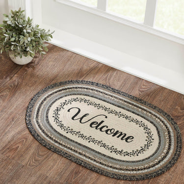 Floral Vine Jute Braided Rug Oval 20